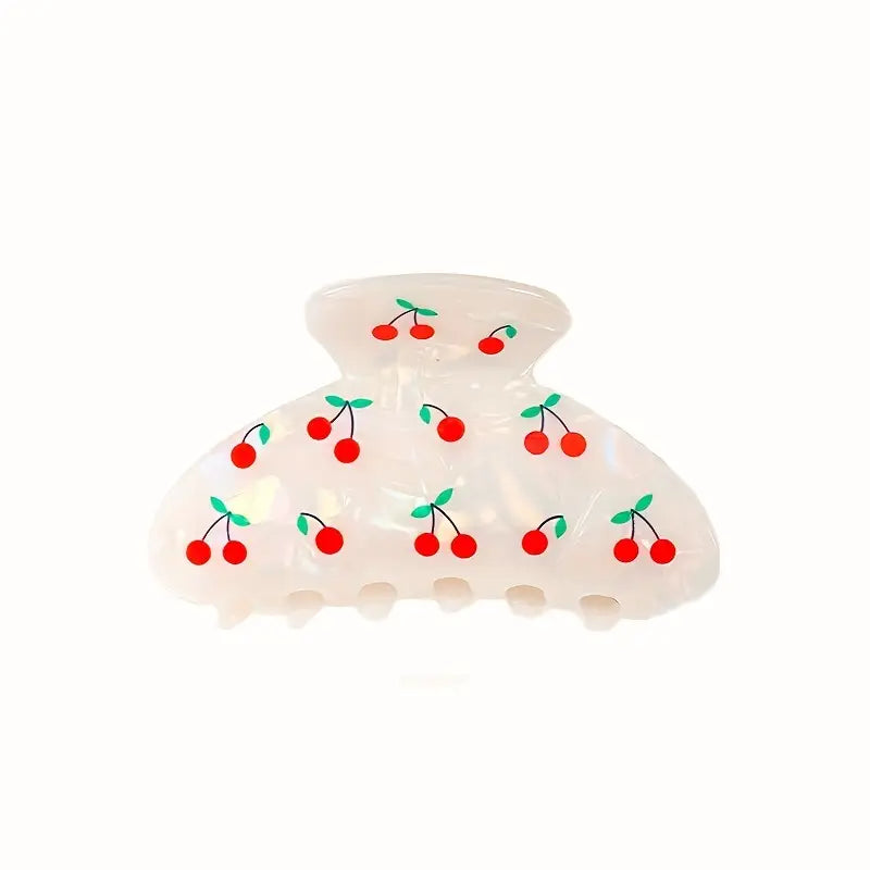 Cherry Print Hair Claw Clip