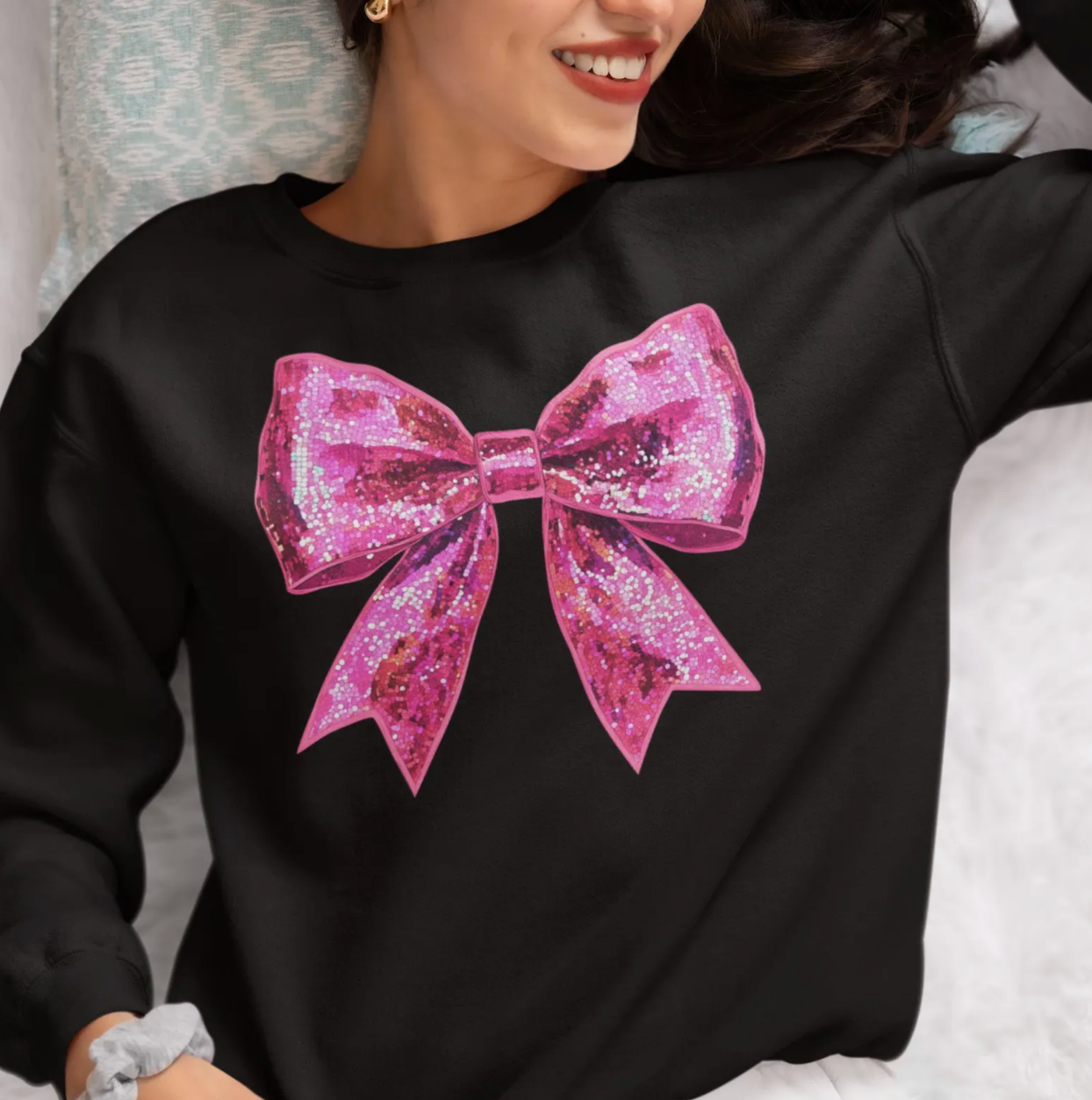 Hot Pink Sequin Bow Tee