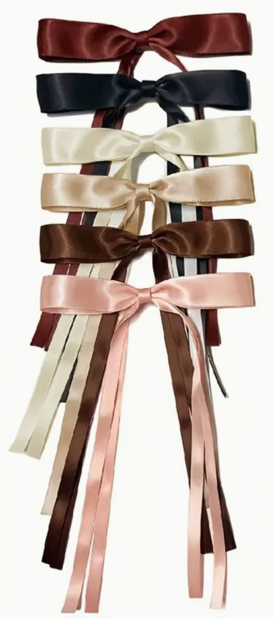Satin Ribbon Bow Hair Clips