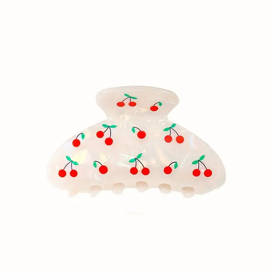 Cherry Print Hair Claw Clip