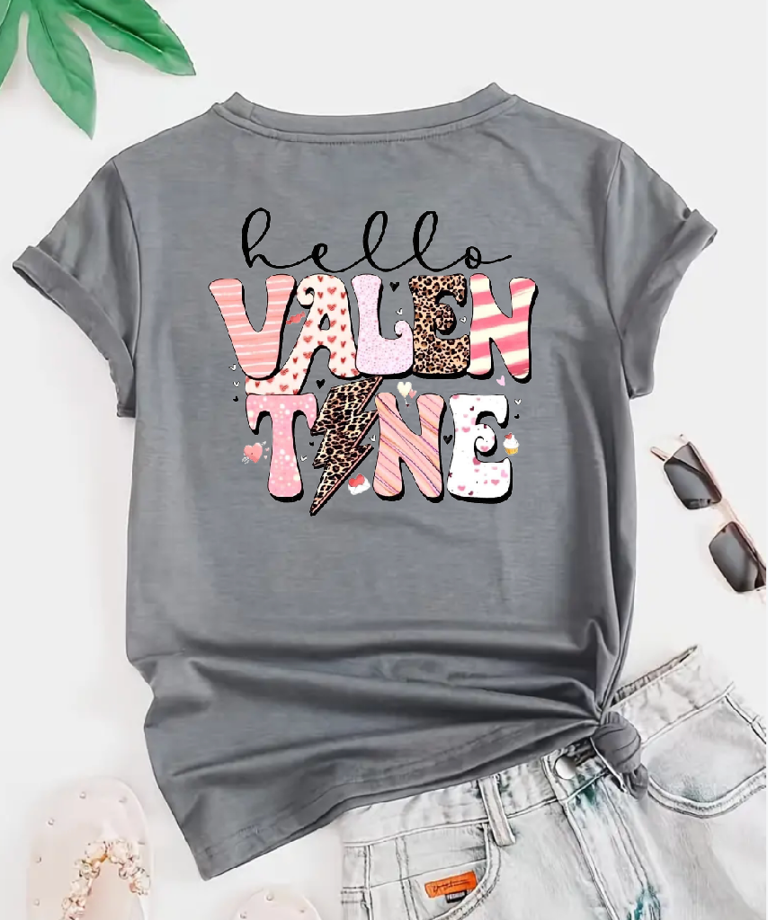 Hello Valentine Short Sleeve Tshirt