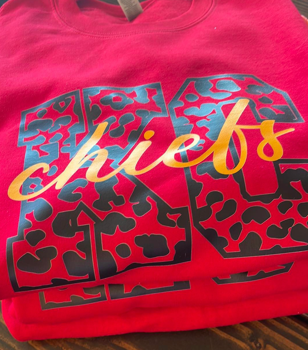 Leopard Print KC Chiefs Crewneck