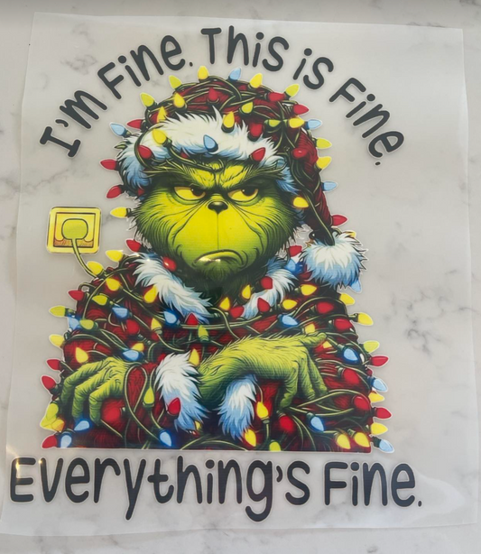 This is Fine Green Man DTF Transfer