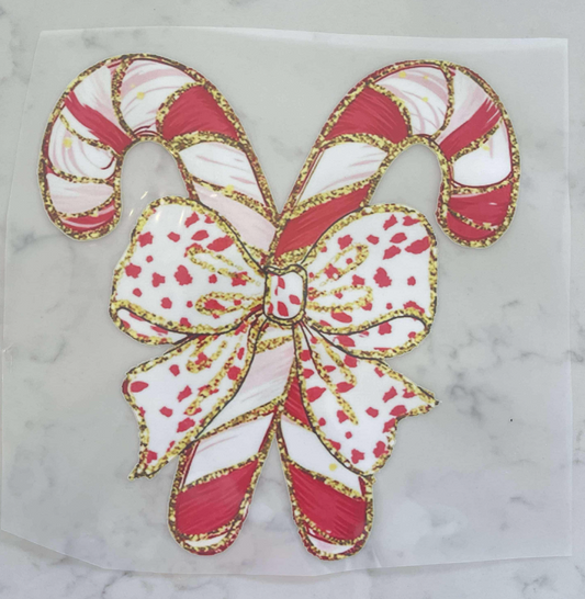 Sparkly Candy Cane DTF Transfer