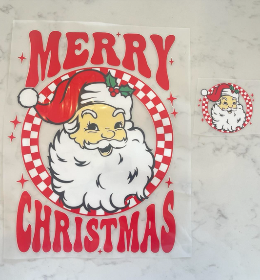 Merry Christmas Santa & Chest Logo DTF Transfer