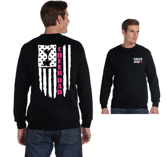 Cheer Dad Flag Long Sleeve Tee