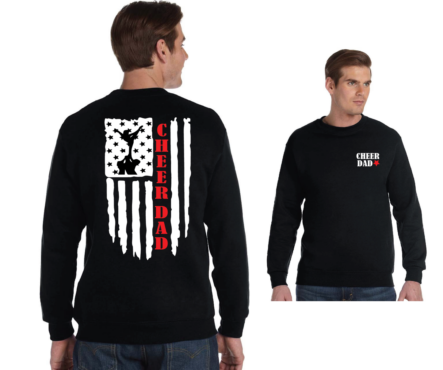 Cheer Dad Flag Long Sleeve Tee