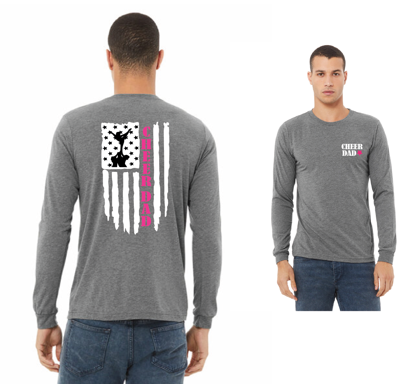 Cheer Dad Flag Long Sleeve Tee