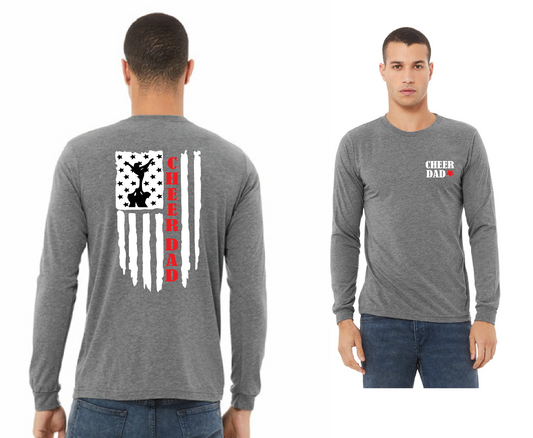 Cheer Dad Flag Long Sleeve Tee