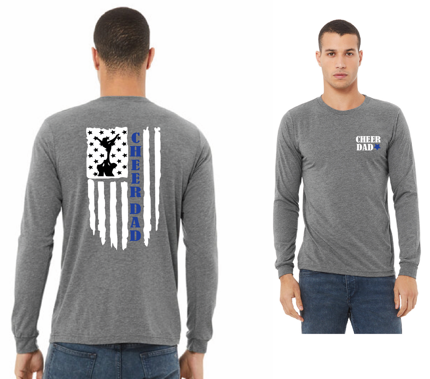 Cheer Dad Flag Long Sleeve Tee