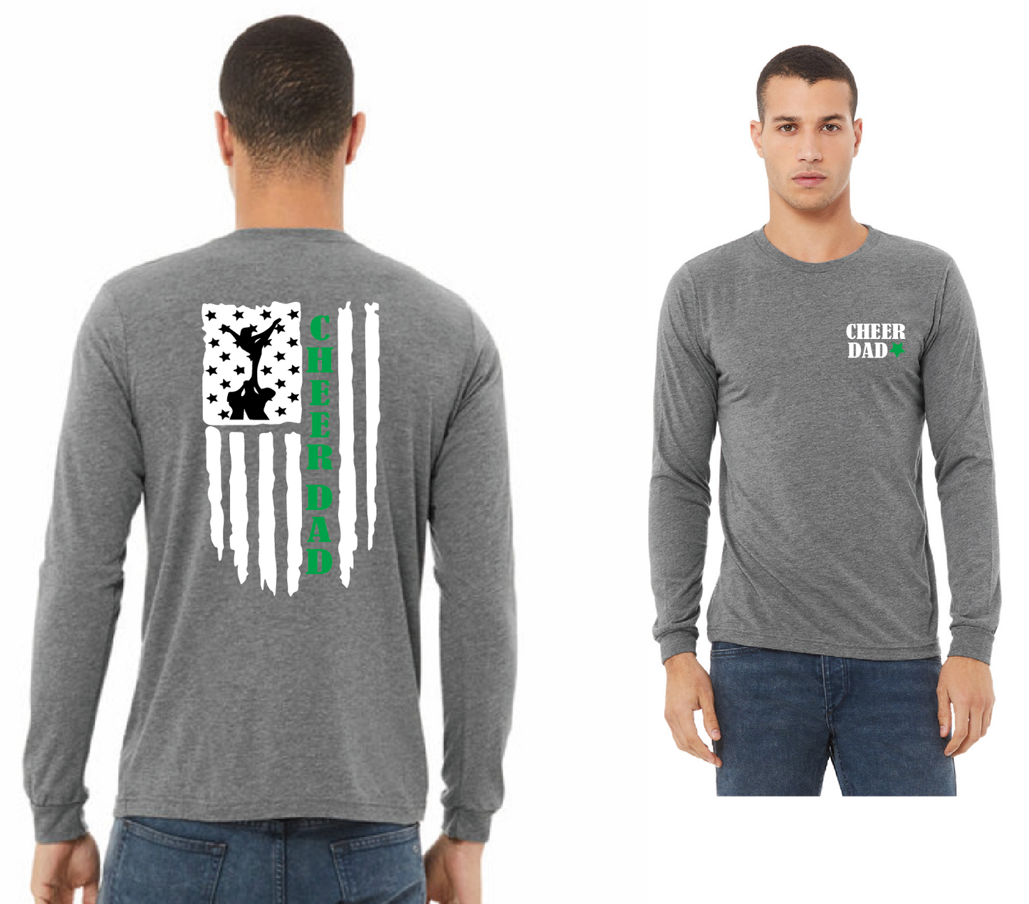 Cheer Dad Flag Long Sleeve Tee