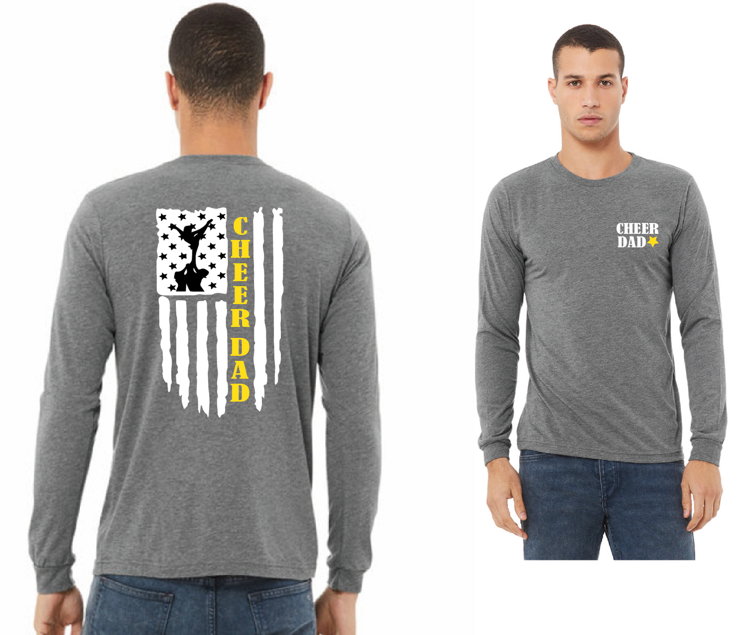 Cheer Dad Flag Long Sleeve Tee