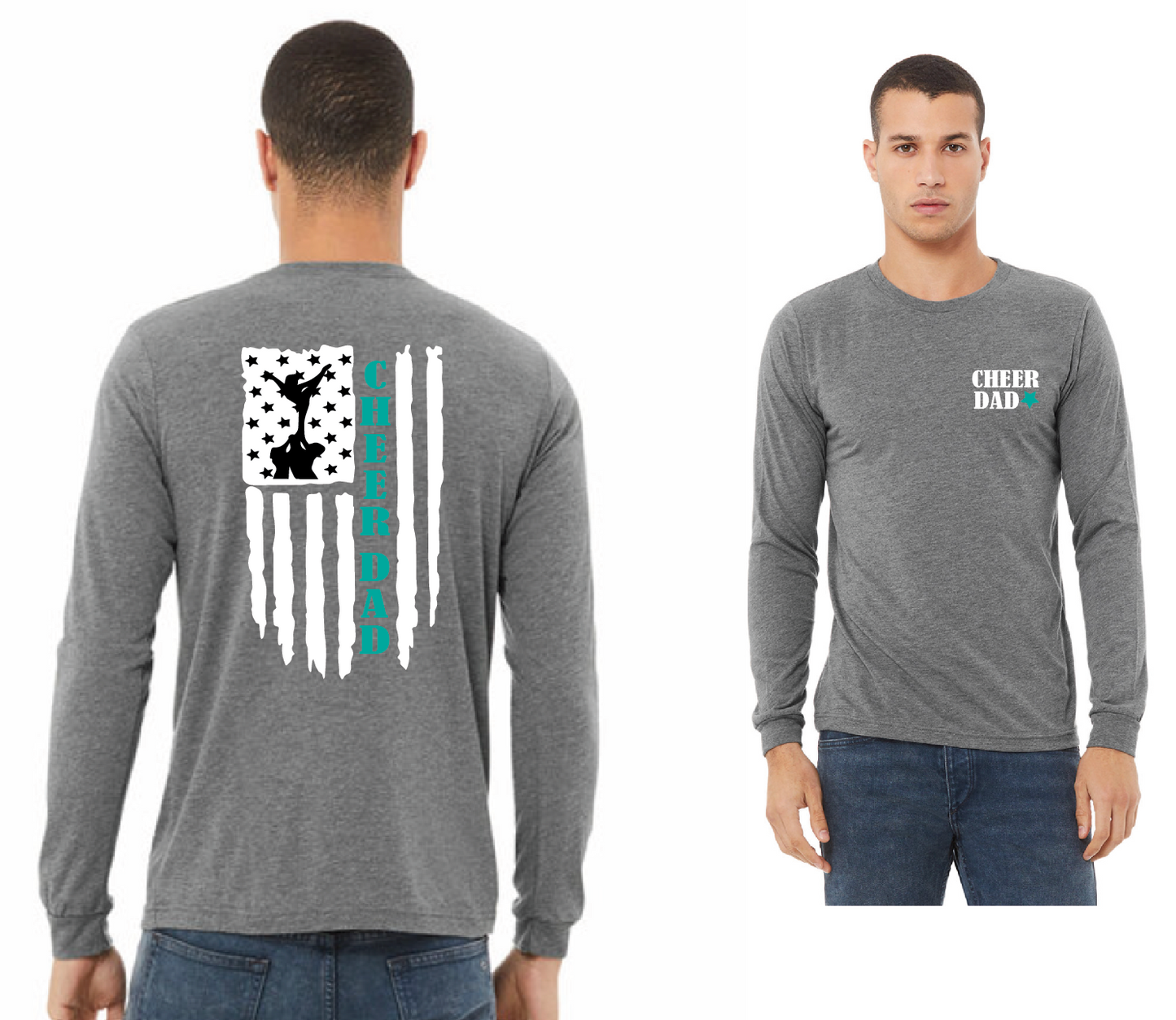 Cheer Dad Flag Long Sleeve Tee