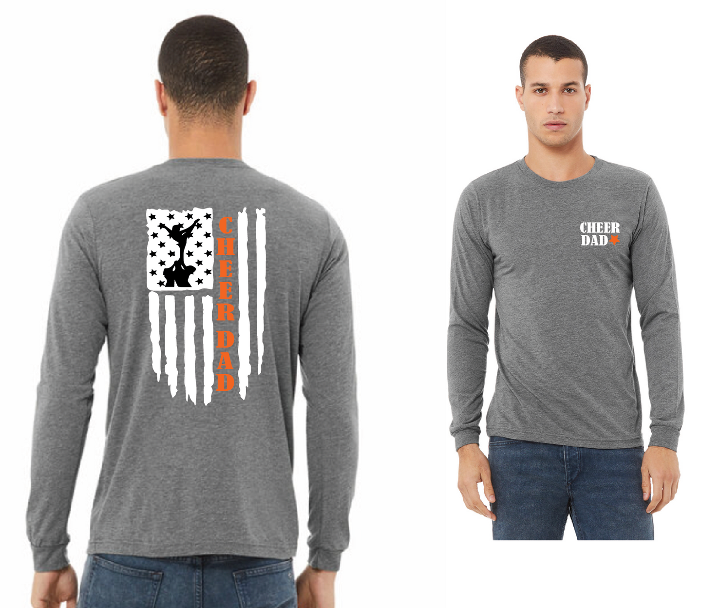 Cheer Dad Flag Long Sleeve Tee