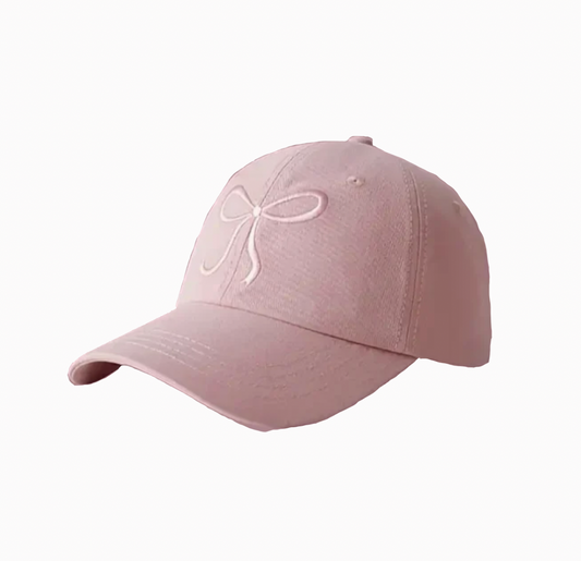Embroidered Bow Baseball Hat