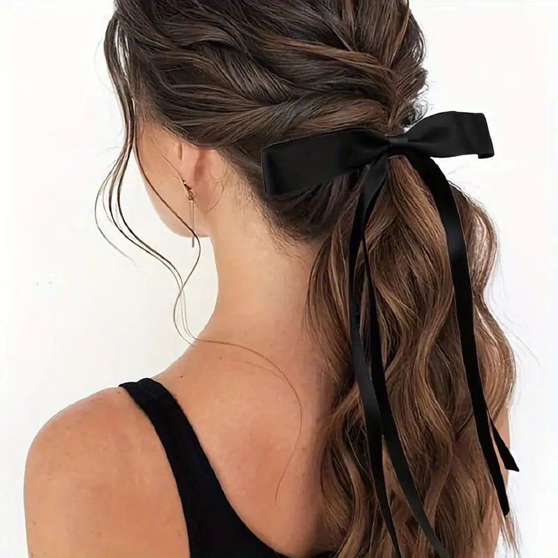 Satin Ribbon Bow Hair Clips